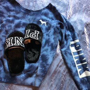 PINK deep blue royal rye dye sweater